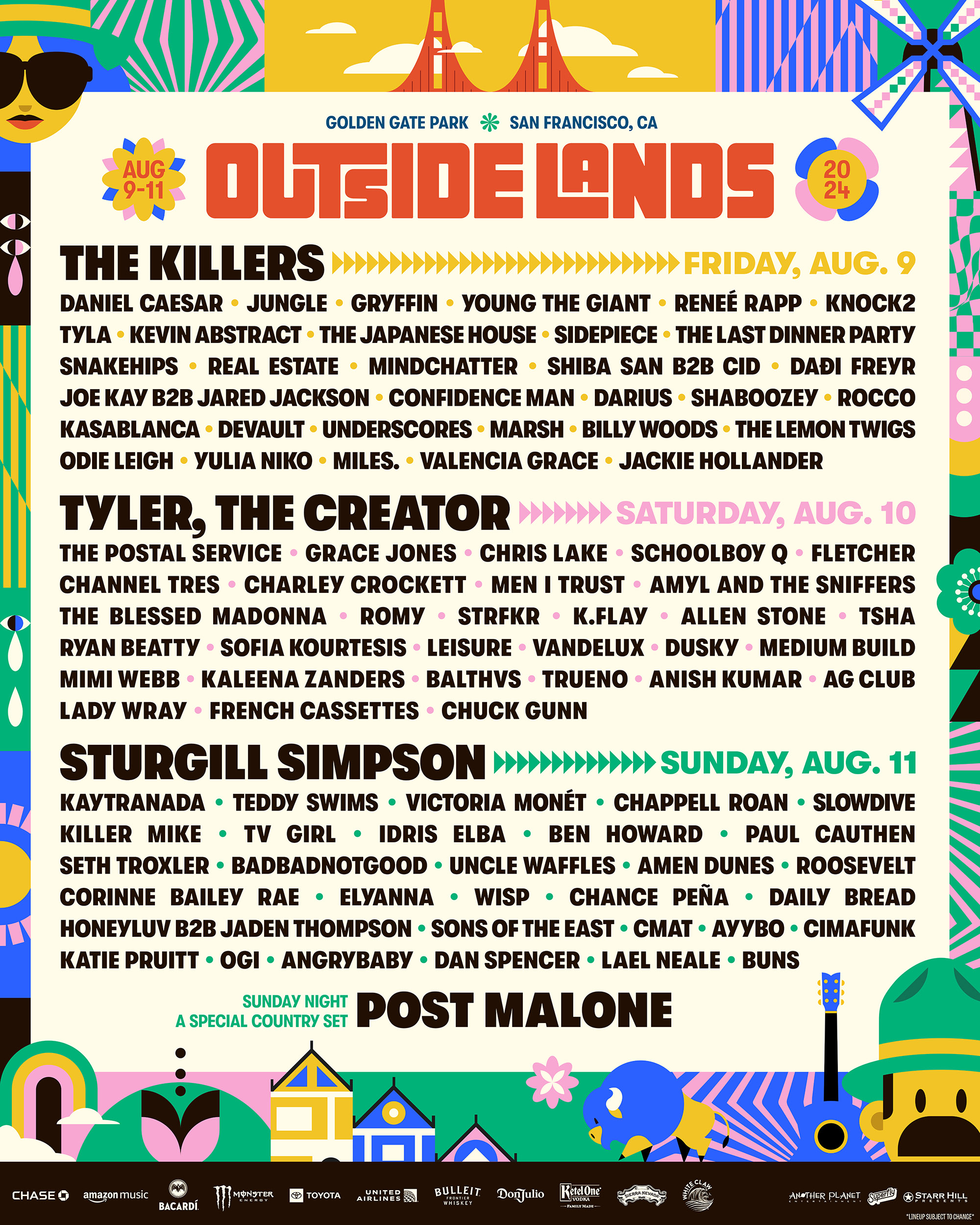 Outside lands daily lineup